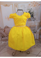 VESTIDO AMARELO PEROLAS TAM. P